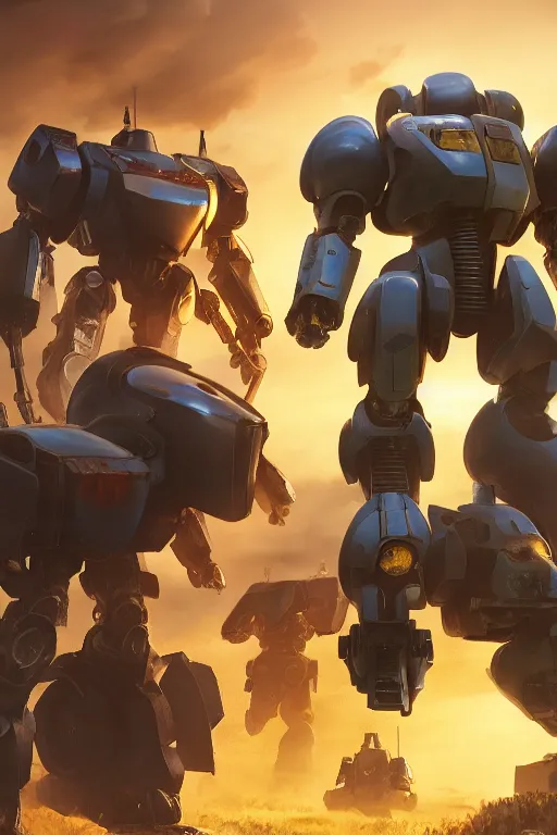 Image similar to mechwarrior 5 : mercenaries mech megaman transformer robot boss tank engine game octane render, 4 k, hd 2 0 2 2 3 d cgi rtx hdr style chrome reflexion glow fanart, global illumination ray tracing hdr fanart arstation by ian pesty by jesper ejsing pixar and disney unreal zbrush central hardmesh