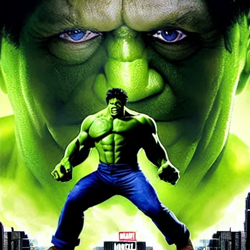 Prompt: Marvel movie poster of Incredible Hulk