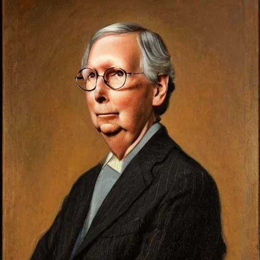 Image similar to historic portrait of mitch mcconnell, half man, half turtle, martha greta kempton, frank o salisbury, granville chandor, thomas edgar stevens, oil painting