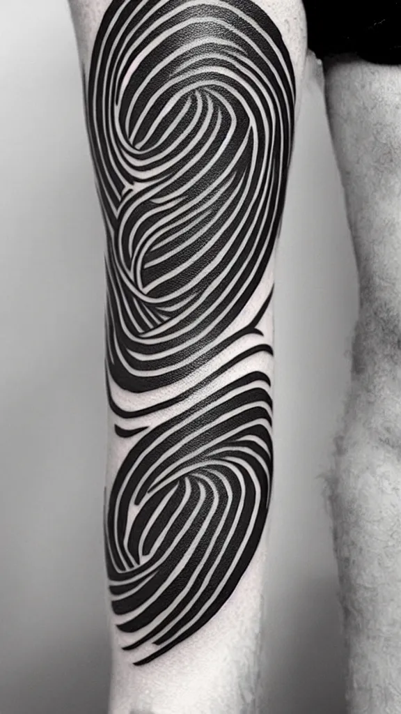 Shoulder and arm tattoo, black white blue, abstract, depressions, swirls,  thin lines, colour drops on Craiyon