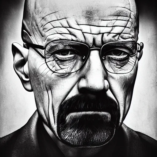 Image similar to portrait of Walter White as Heisenberg in the style of Lee Jeffries, award-winning, detailed, 82 mm sigma art, close up