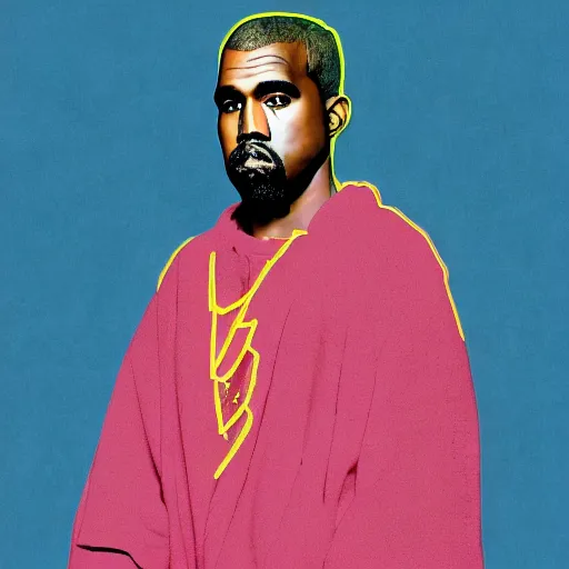 Image similar to kanye west as emperor, by andy warhol