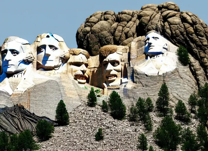Image similar to Mount Rushmore but all the faces are Steve Buscemi