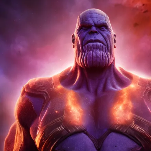Prompt: Thanos in hell 4K quality photorealism