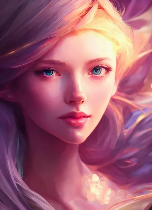 Image similar to beautiful lux fortune from league of legends, half body shot, path traced, realistic, highly detailed, high quality, digital painting, hd, alena aenami, lilia alvarado, shinji aramaki, karol bak, alphonse mucha, tom bagshaw