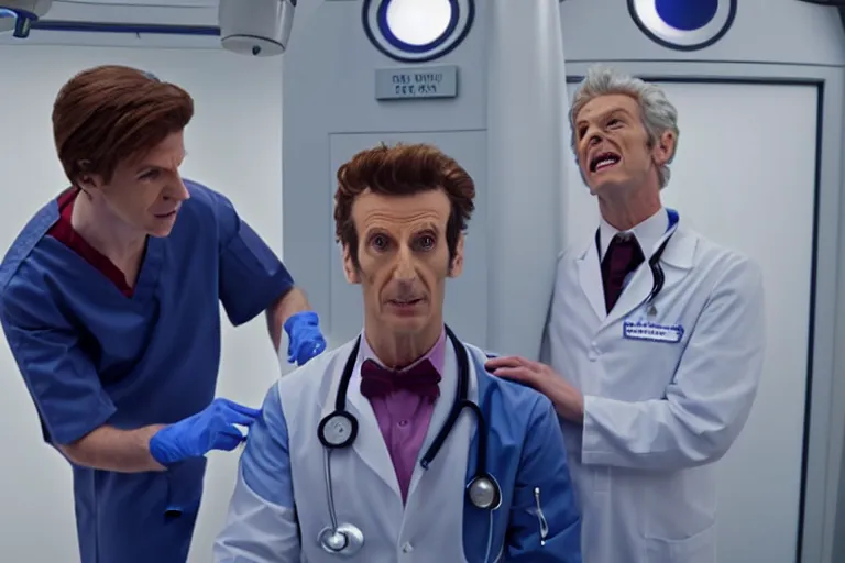 Prompt: doctor who as a dentist in the tardis