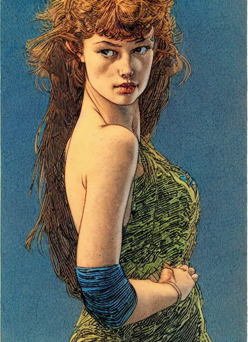 Prompt: a portrait of a pretty young lady by barry windsor smith