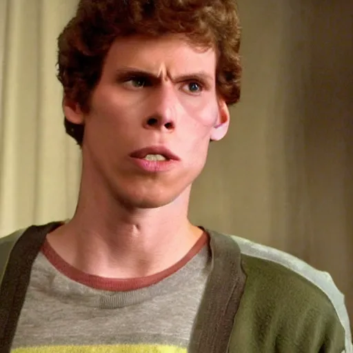 Image similar to Live Action Still of Jerma in Napoleon Dynamite, real life, hyperrealistic, ultra realistic, realistic, highly detailed, epic, HD quality, 8k resolution, body and headshot, film still