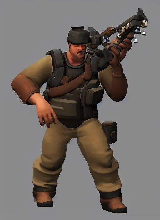 Image similar to heavy weapons guy, team fortress 2, source engine, detailed render