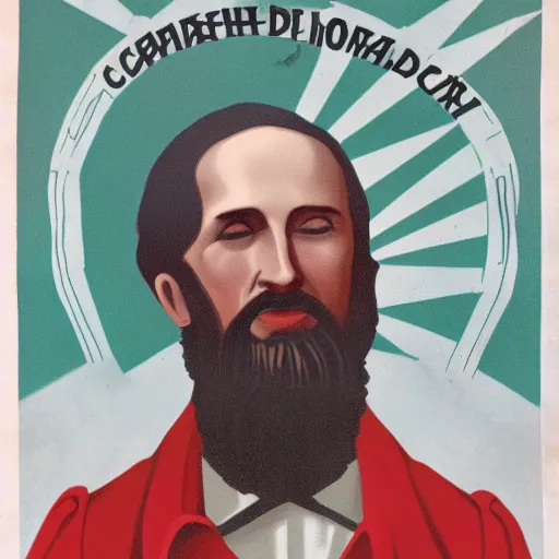 Prompt: a communist propaganda poster of gabriel nadeau dubois