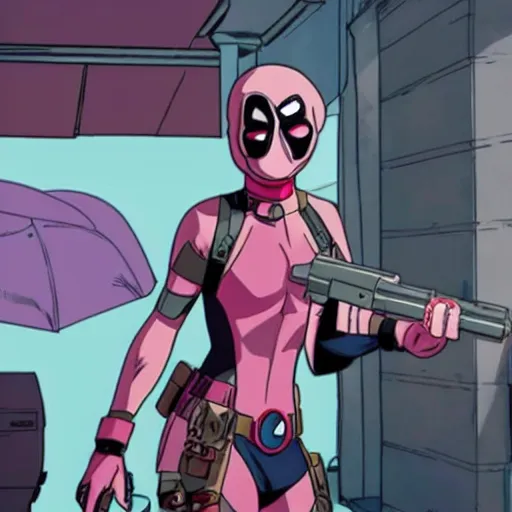 Image similar to A still of Gwenpool in Deadpool 3 (2023)