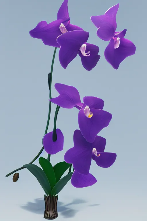 Prompt: a purple and blue orchid, ( ( ( ( jonathan zawada ) ) ) ) a computer rendering by agnes lawrence pelton, featured on polycount, computer art, rendered in cinema 4 d, octane render, rendered in maya