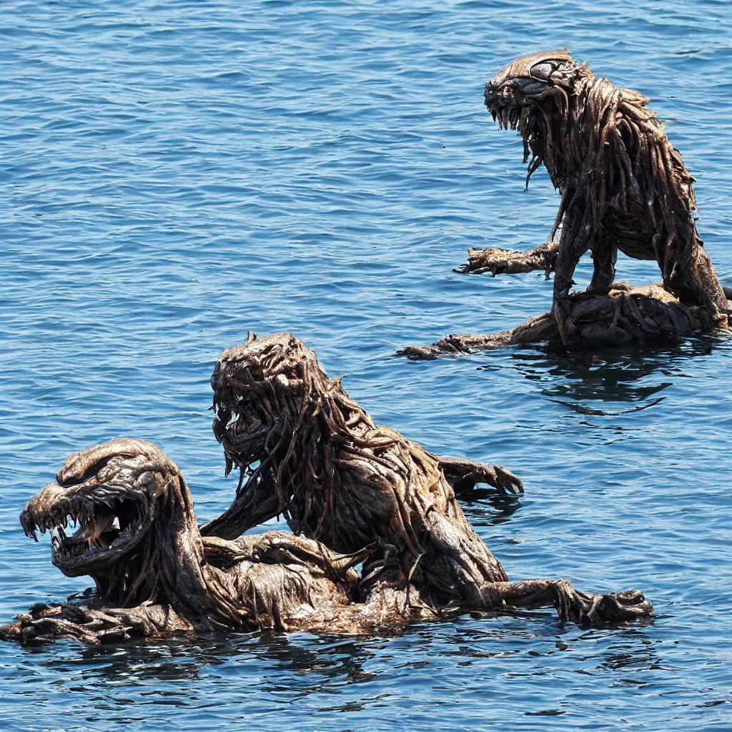 Image similar to predator at the sea sunbathing