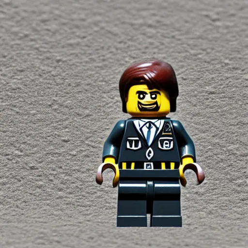 Prompt: macro photograph of a lego minifig of adolf hitler