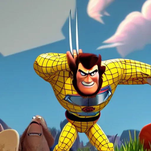 Prompt: Wolverine As seen in Pixar animated movie toy story . 4K quality super realistic