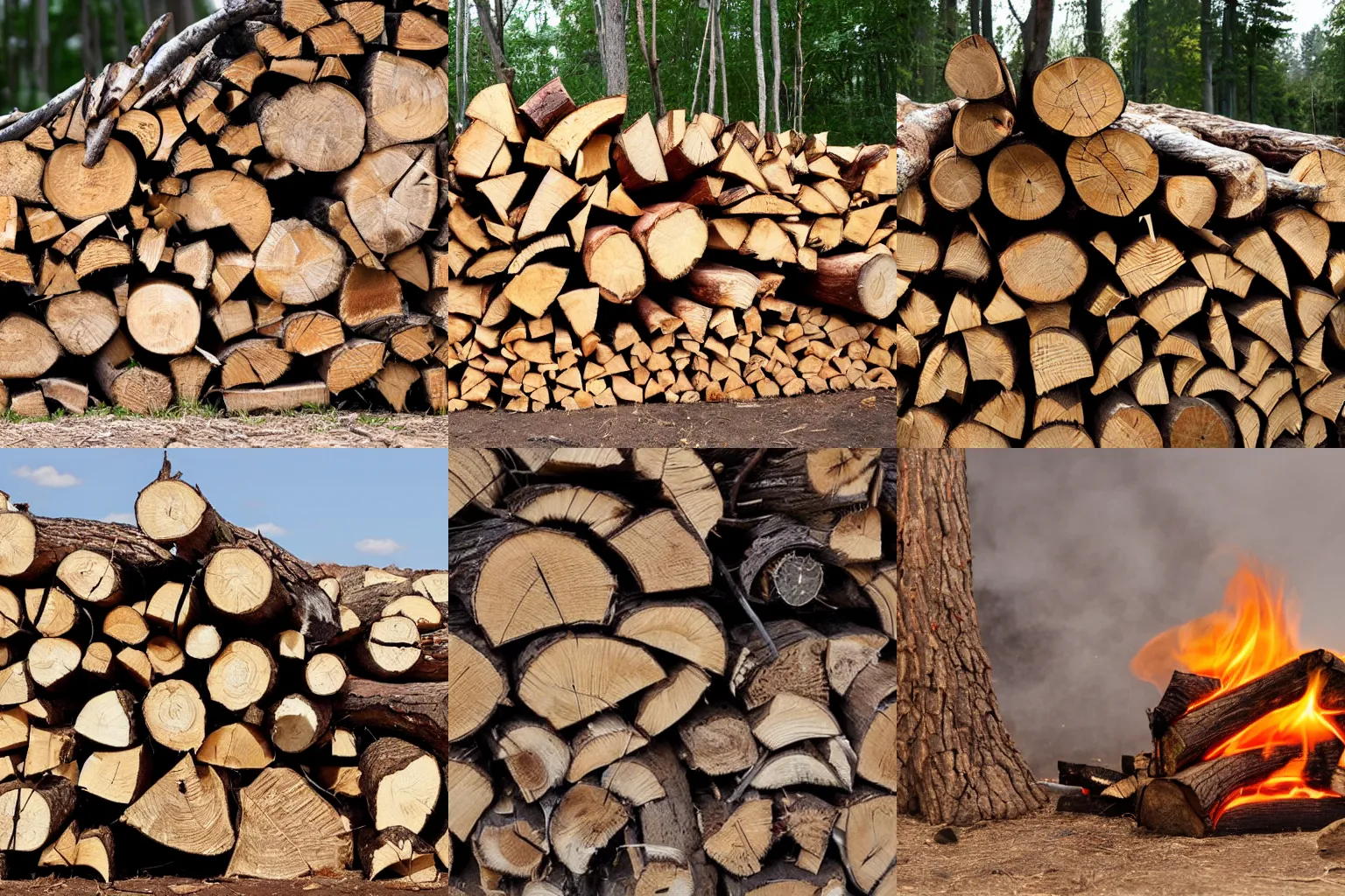 Prompt: Expensive energy is being replaced with firewood