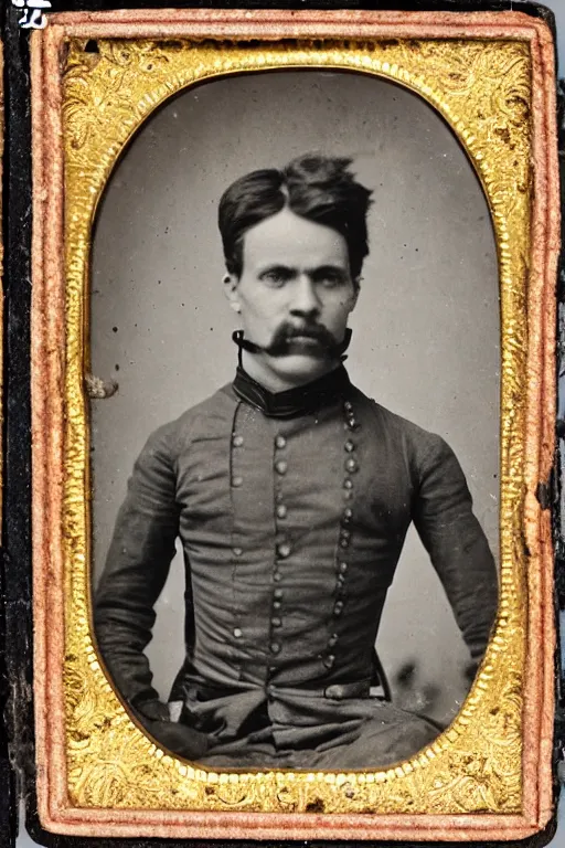 Image similar to spider - man, american civil war photo portrait, 1 8 6 4, tin type