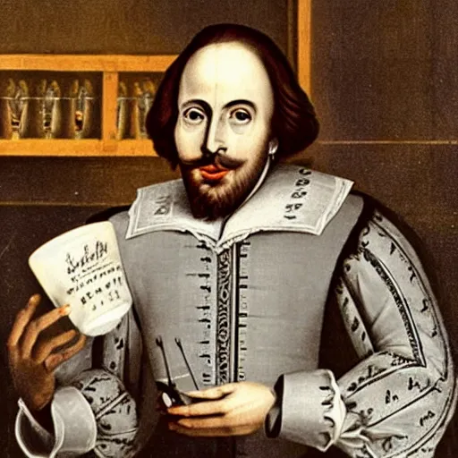 Image similar to Photograph of shakespeare serving drinks at the RSC