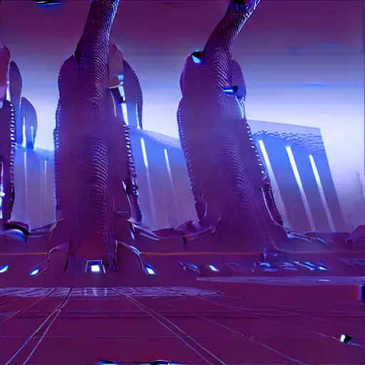 Image similar to a xenomorphic biopunk city in the style of xpqzl, procedural art, generative art