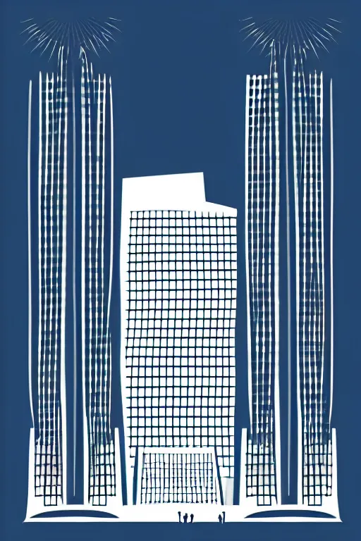 Image similar to minimalist boho style art of frankfurt european central bank, illustration, vector art