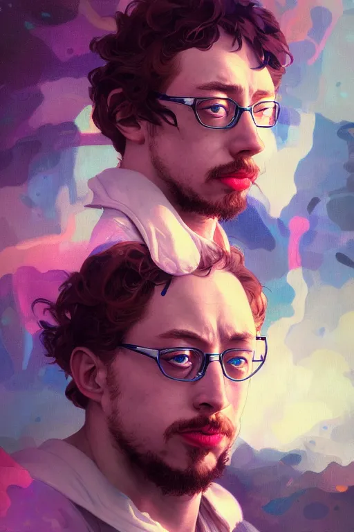 Prompt: portrait futuristic airforce Sam Hyde, inside future fighter, sci-fi, fantasy, intricate, very sigma, luxurious, human anatomy, rgb light, highly detailed, digital painting, artstation, concept art, smooth, sharp focus, illustration, art by tian zi and WLOP and alphonse mucha