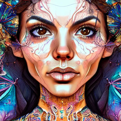 Image similar to the closeup portrait of an absurdly beautiful, graceful, cool, laid - back, streetfashionable victoria justice, an ultrafinehyperdetailed illustration by kim jung gi, irakli nadar, vania zouravliov, intricate linework, colors, smooth skin, hip features, unreal engine 5 highly rendered, global illumination, radiant light, detailed and intricate environment