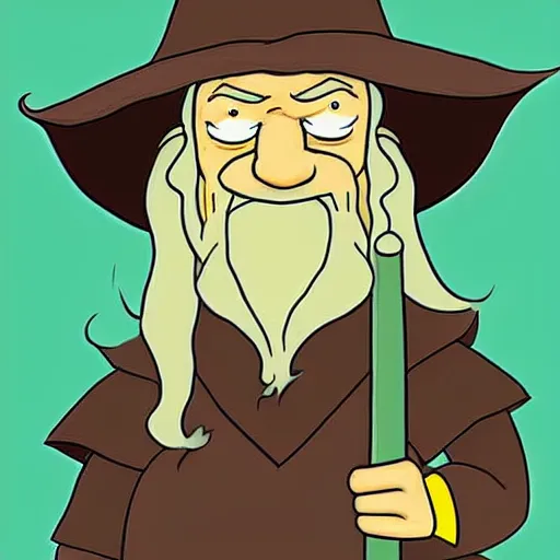 Prompt: gandalf portrait, simpsons cartoon style.