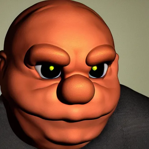 Prompt: hyperrealistic render of a goomba from mario, creepily realistic lots of detail uncanny