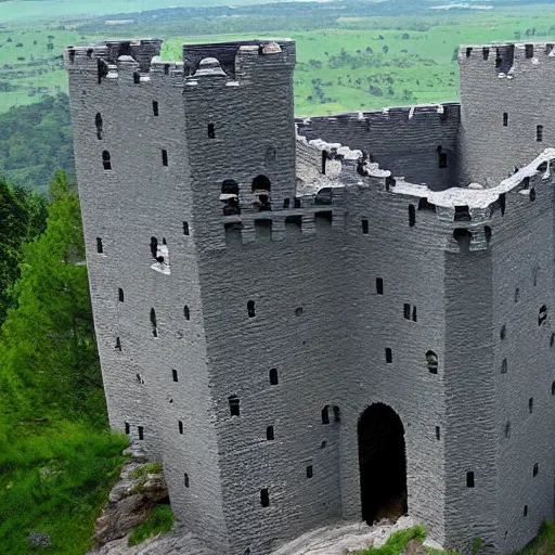 Image similar to an impenetrable fortress castle on a cliff