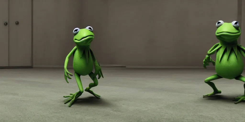 Prompt: the matrix starring kermit the frog, unreal engine, octane render, 8 k
