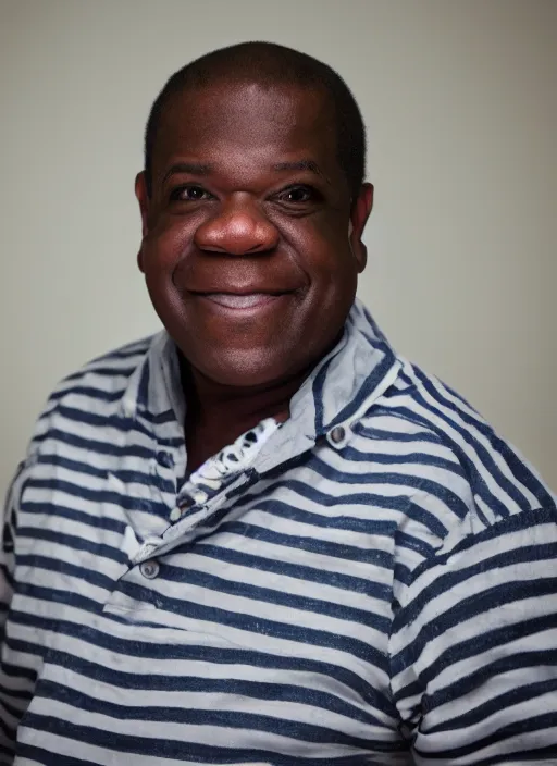 Image similar to DSLR photo portrait still of 55 year old age 55 Gary Coleman at age 54!!!, 85mm f1.8