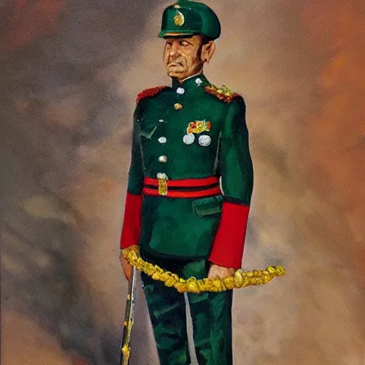 Prompt: renato arangao didi moco with brazilian imperial guard uniforme, oil piant caravagio stile, elegante, fine arte, high detail, aged