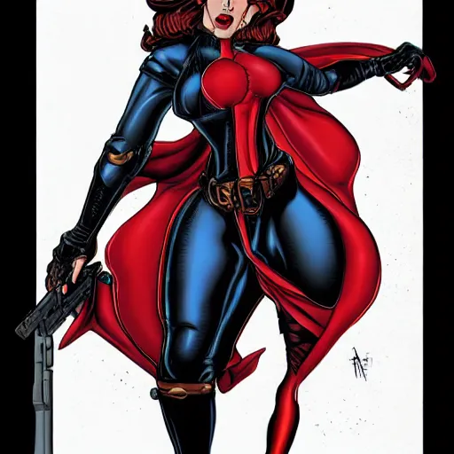 Image similar to the baroness with guns by adam hughs