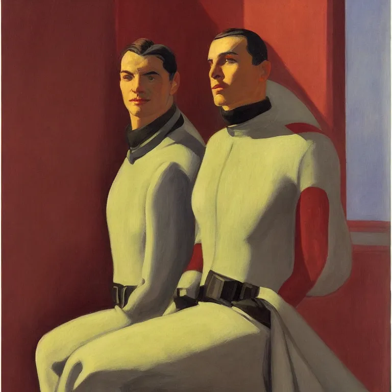 Image similar to portrait of duke leto atreides, art deco, painted by Edward Hopper