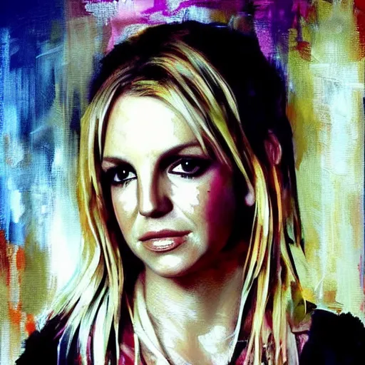 Image similar to britney spears and anna faris morphed together, hybrid, jeremy mann painting