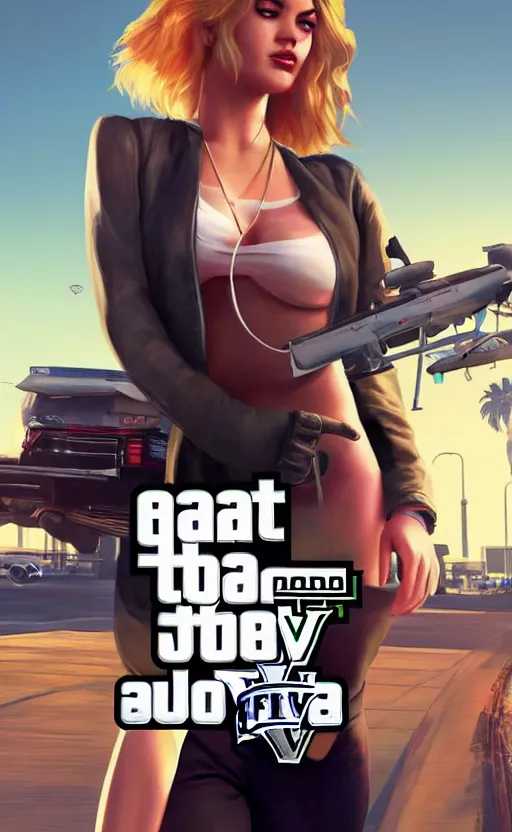 Prompt: A dream girl in the GTA 5 cover, highly detailed award-winning masterpiece with incredible and beautiful details, trending on ArtStation