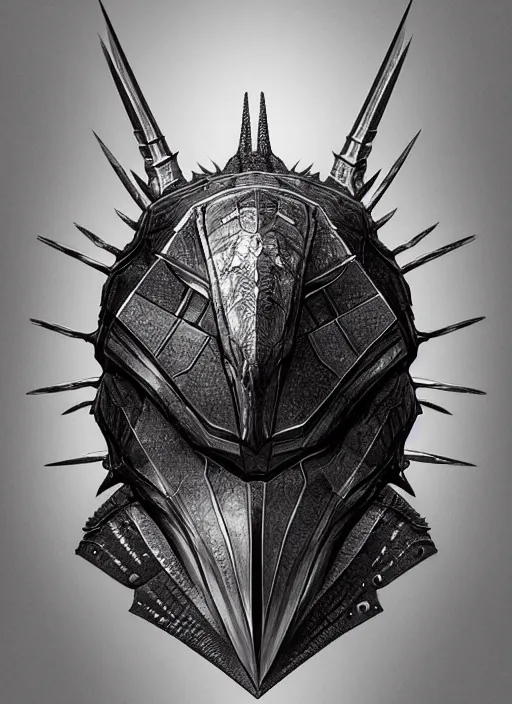 Image similar to anthropomorphic trianglar prism head in edgy darkiron horseshoe crab, intricate, elegant, highly detailed animal monster, digital painting, artstation, concept art, smooth, sharp focus, illustration, art by artgerm, wayne barlowe, trending on artstation and greg rutkowski and alphonse mucha, 8 k