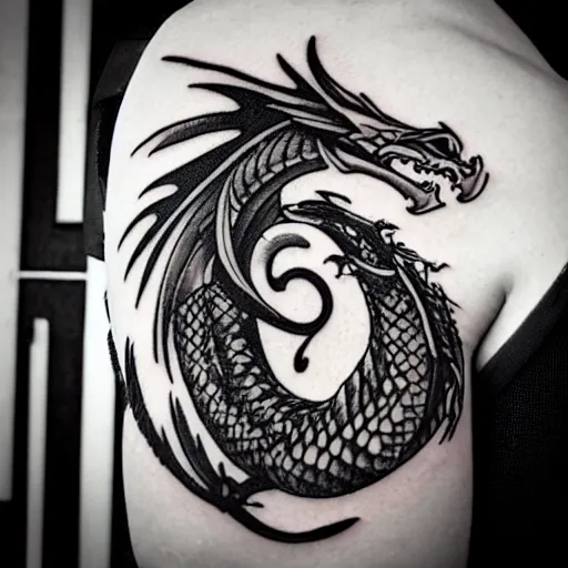 Image similar to “fire breathing dragon, tattoo”