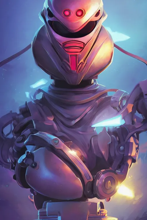 Image similar to epic mask helmet robot ninja portrait stylized as fornite style game design fanart by concept artist gervasio canda, behance hd by jesper ejsing, by rhads, makoto shinkai and lois van baarle, ilya kuvshinov, rossdraws global illumination radiating a glowing aura global illumination ray tracing hdr render in unreal engine 5