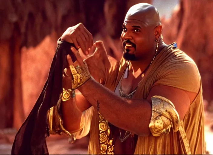 Image similar to film still of sinbad as kazaam in the movie kazaam 1 9 9 6