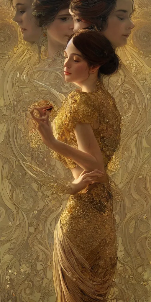 Prompt: ultra realistic illustration studio of a beautiful elegant girl in an artistic pose covered in silk, intricate, elegant, highly detailed, digital painting, artstation, concept art, smooth, sharp focus, illustration, art by artgerm and greg rutkowski and alphonse mucha by klimt