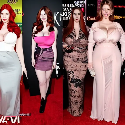 Prompt: group picture of Angela white and Christina Hendricks and Kate Upton and Abella danger,