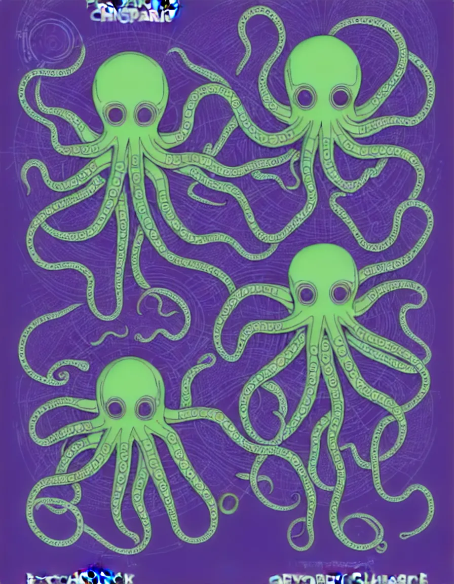 Prompt: psychedelic concert poster cyborg robotic symmetrical octopus, vector art, 8k, trending on artstation, typographic concert poster