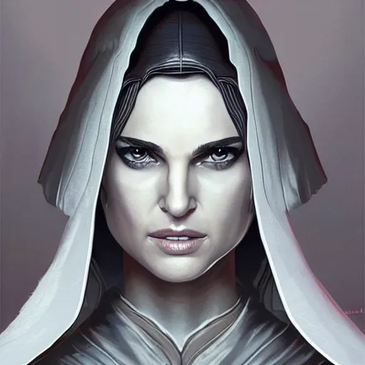 Image similar to natalie portman, female, jedi master, wearing the traditional jedi robe, beautiful and uniquely odd looking, detailed symmetrical close up portrait, intricate complexity, in the style of artgerm and ilya kuvshinov, magic the gathering, star wars art,