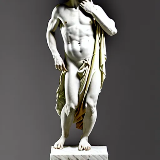 Image similar to jim carrei as a greek marble statue