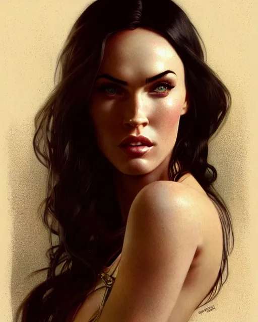 Image similar to portrait of megan fox as a dollhouse doll, miniatures, intricate, headshot, highly detailed, digital painting, artstation, concept art, sharp focus, cinematic lighting, illustration, art by artgerm and greg rutkowski, alphonse mucha, cgsociety