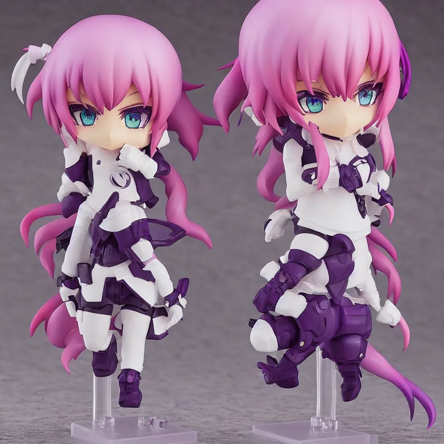 Prompt: neon white video game!!!!!!!!, neon violet!!!!!!!!!!!!!!, an ( ( ( ( anime ) ) ) ) nendoroid of neon violet, figurine, detailed product photo