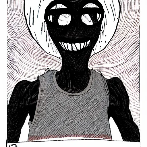 Image similar to a dark brown humanoid, hyper detailed, in the style of jamie hewlett and and jamie hewlett and jamie hewlett, selfie