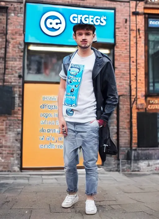 Image similar to greggs themed clothing, fashion