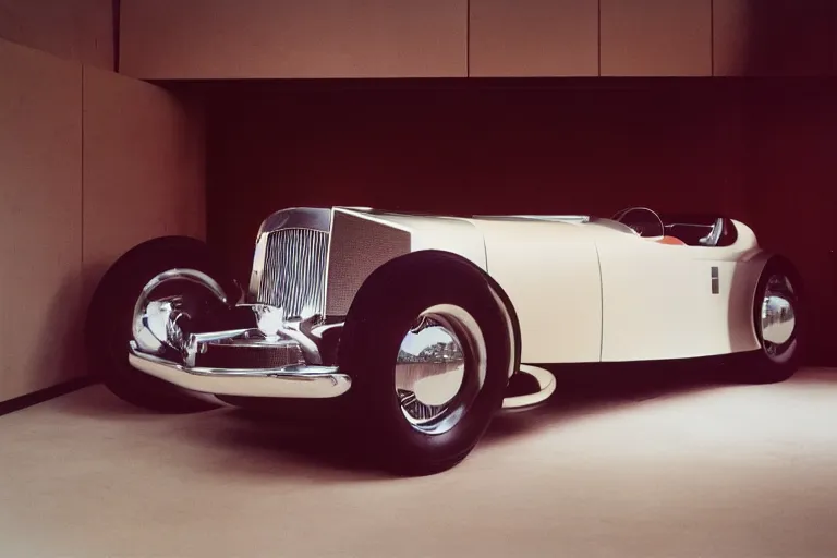 Prompt: single 2022 duesenberg concept, inside of a minimalist Tokyo garage, ektachrome photograph, volumetric lighting, f8 aperture, cinematic Eastman 5384 film